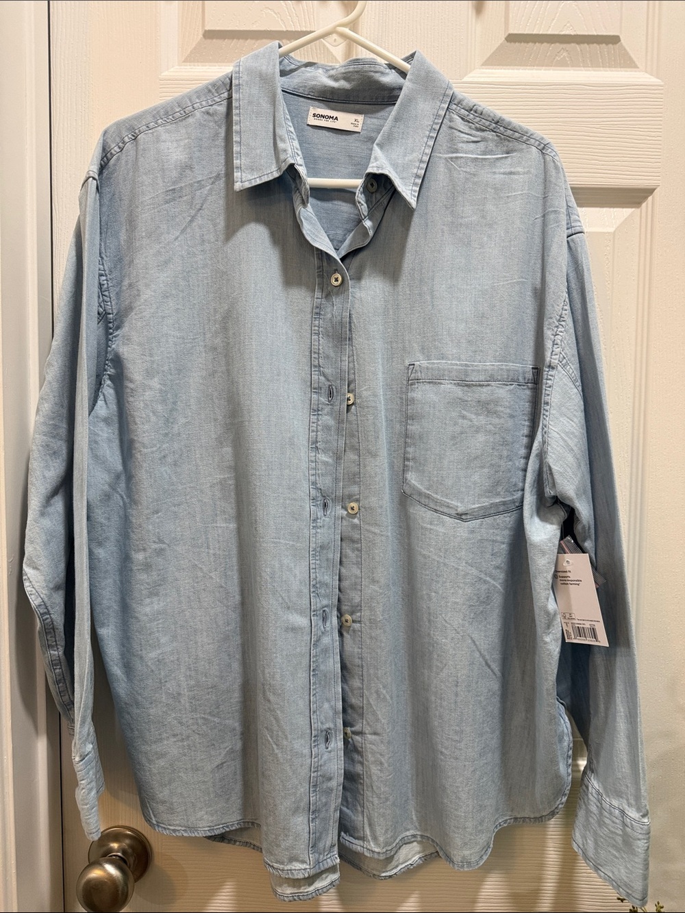 Sonoma Light Blue Denim Button-Down Shirt